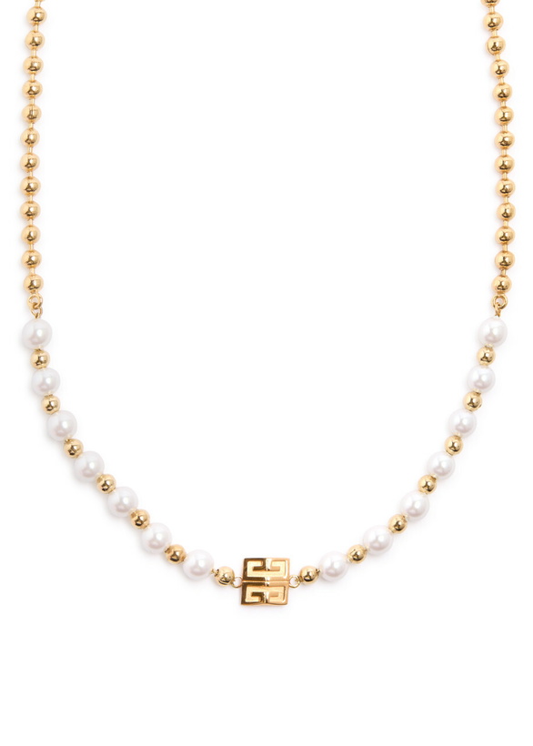 Photo: Givenchy 4G Faux Pearl-embellished Necklace - Gold - One Size