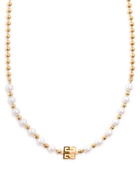Givenchy 4G Faux Pearl-embellished Necklace - Gold - One Size