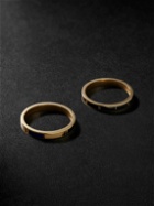 Foundrae - Internal Compass and Resilience Set of Two Gold and Enamel Rings - Gold