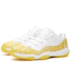 Air Jordan Women's W 11 Retro Low Sneakers in White/Tour Yellow/White
