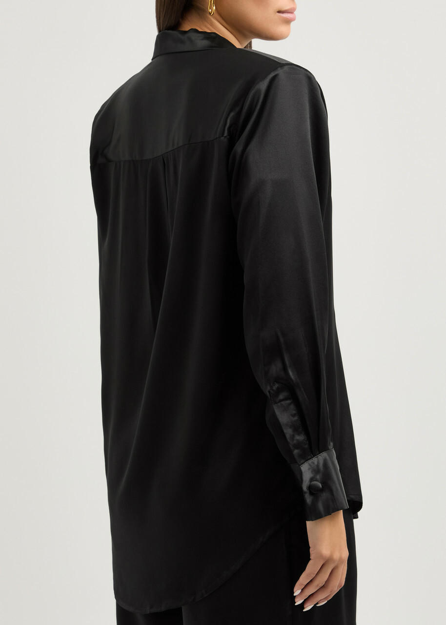 Aexae Double-brested Silk Shirt Black