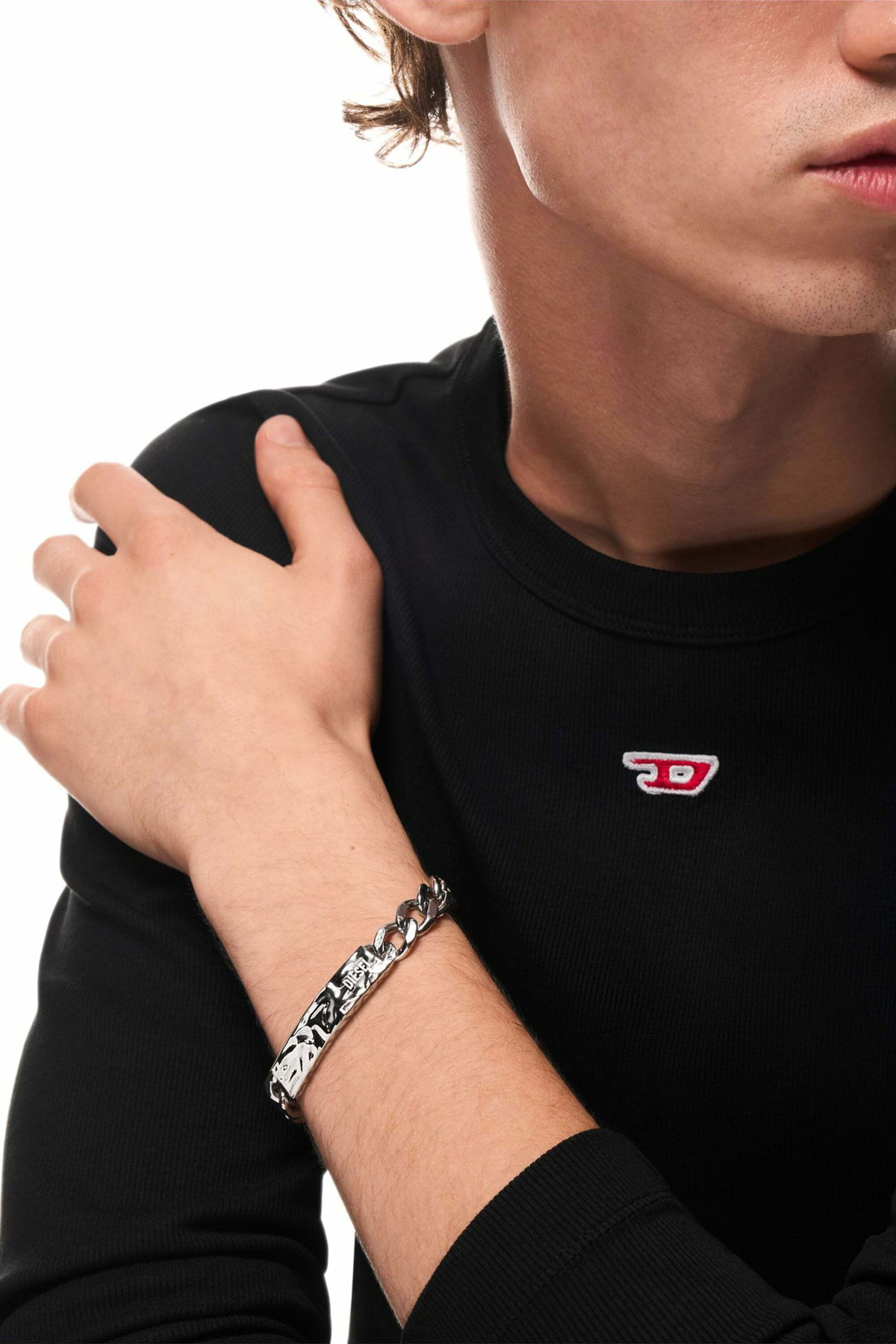 Diesel Stainless Steel ID Bracelet - Bracelets - Unisex - Silver