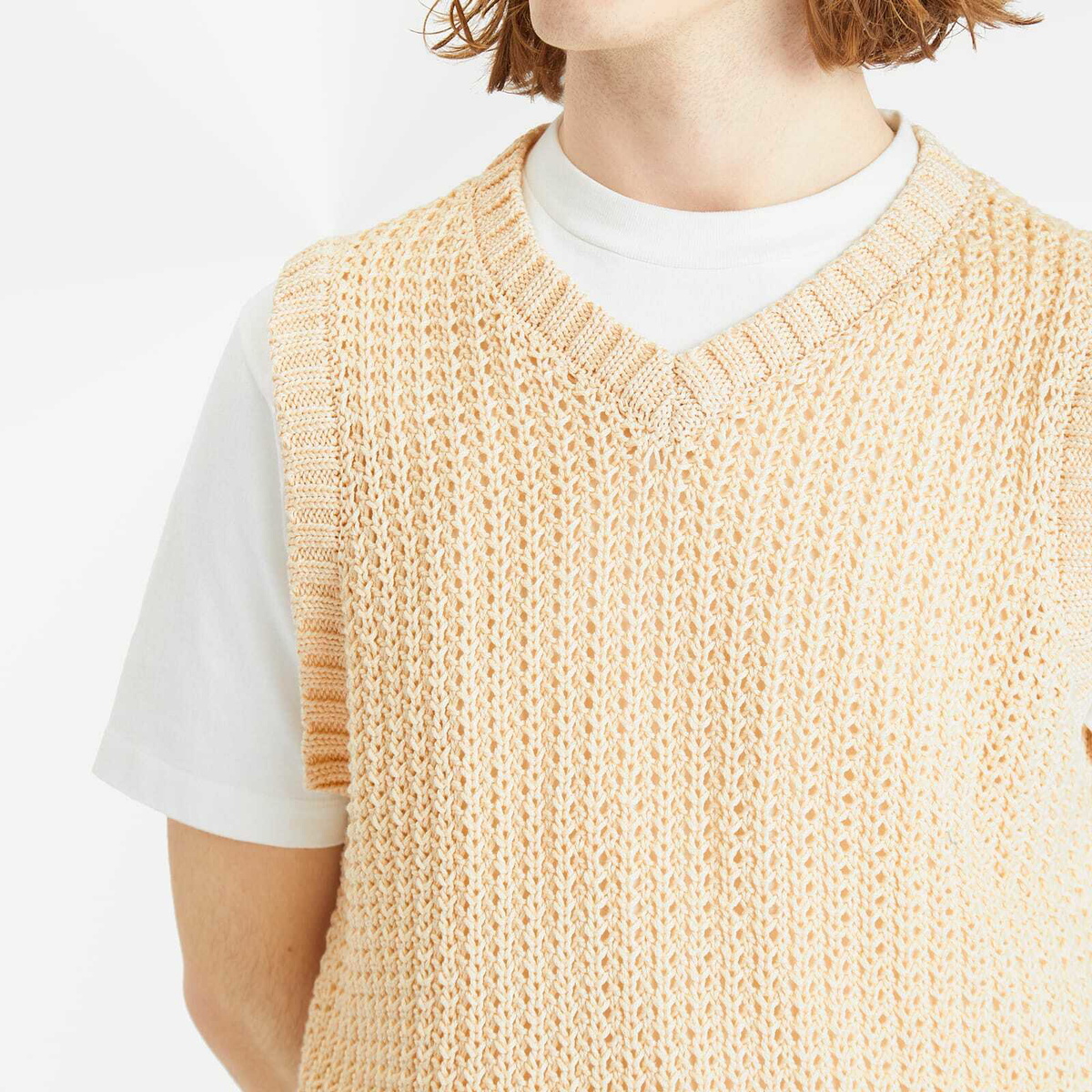 Corridor Men's Mercerised Knitted Vest in Natural