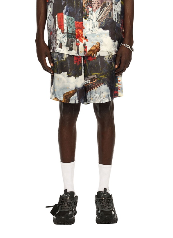 Photo: Off-White World Paint Viscose Bowling Shorts