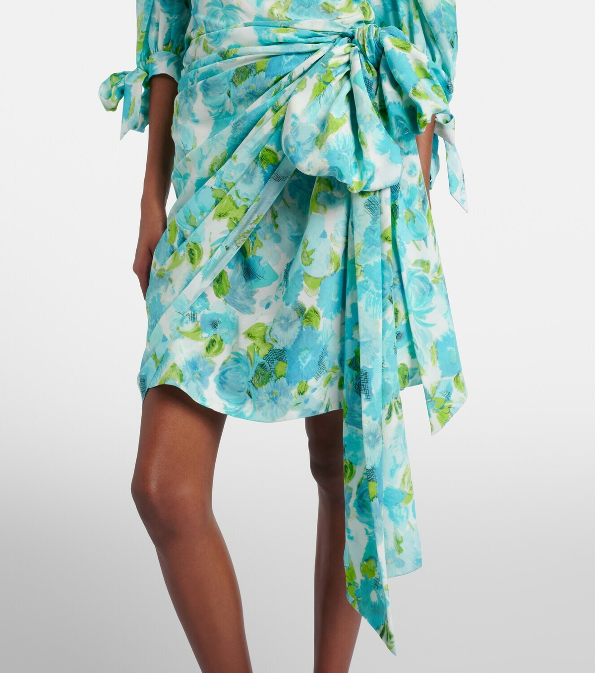 Chloé Draped floral silk minidress