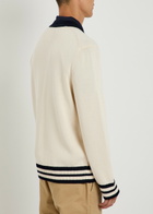 Gant Logo-embroidered Cotton-knit Cardigan Cream