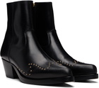 Ernest W. Baker Black Studded Western Boots