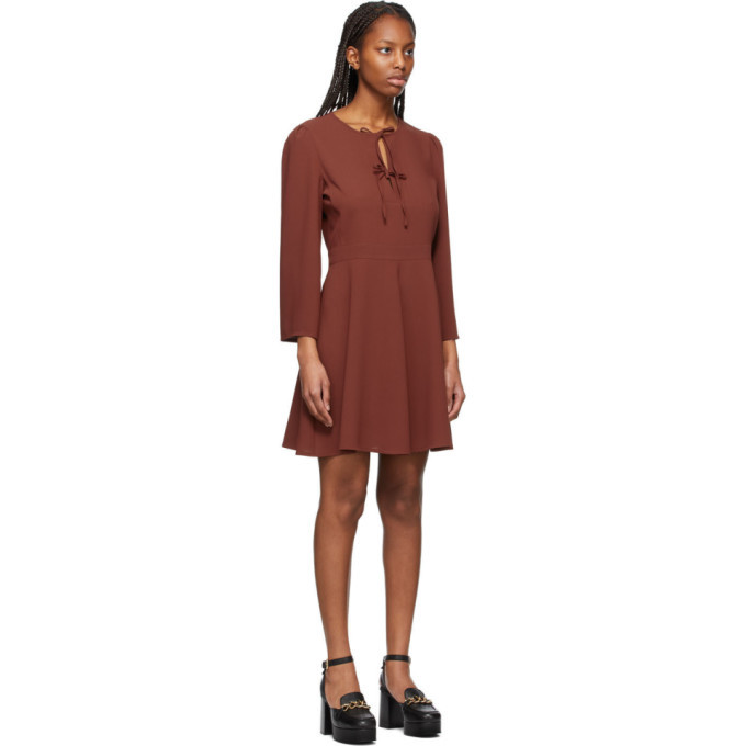 See by Chloe Brown Crepe Dress See by Chloe See by Chloe Brown Crepe Dress See by Chloe
