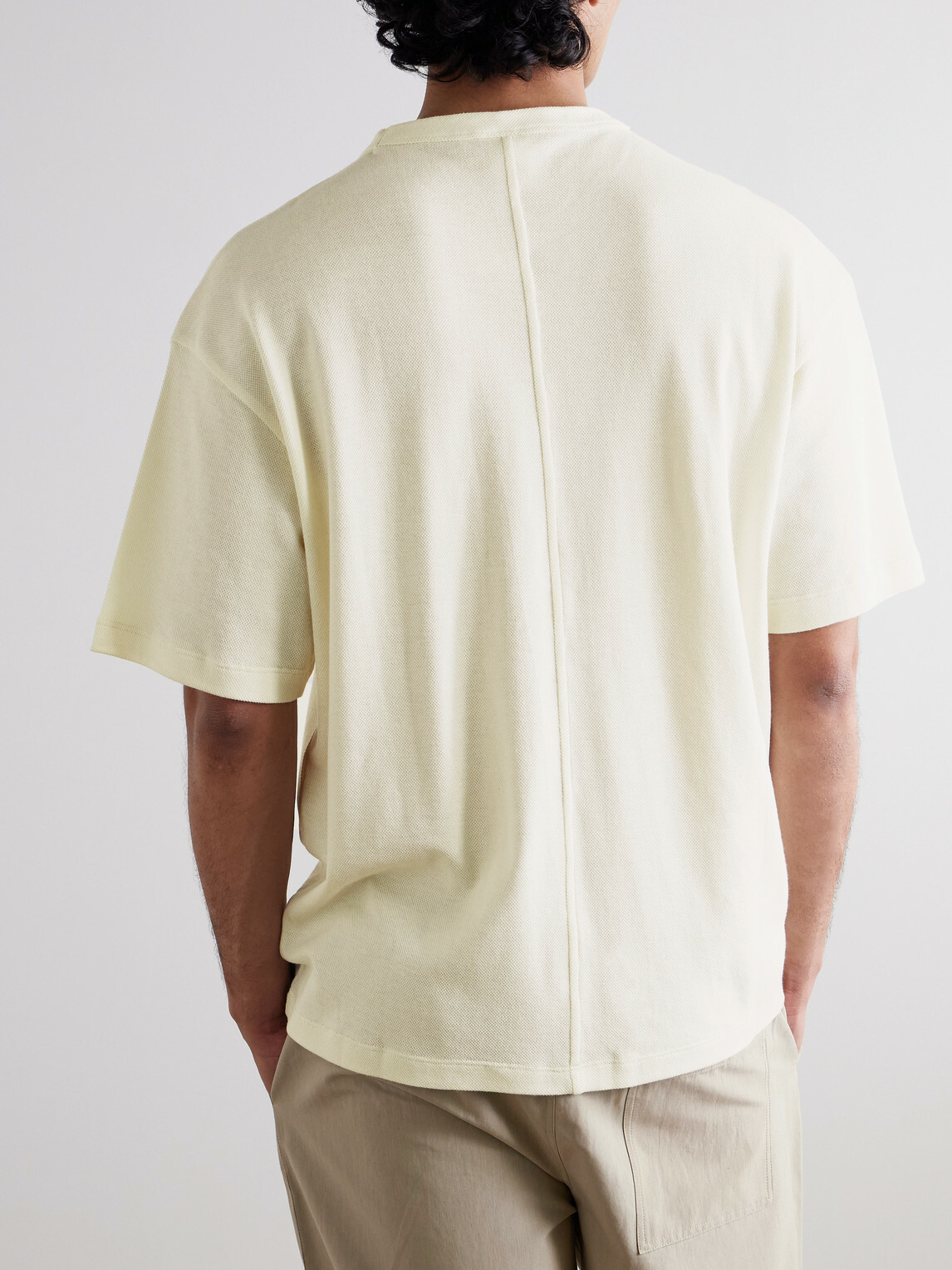 SSAM - Cotton and Silk-Blend Piqué T-Shirt - Neutrals