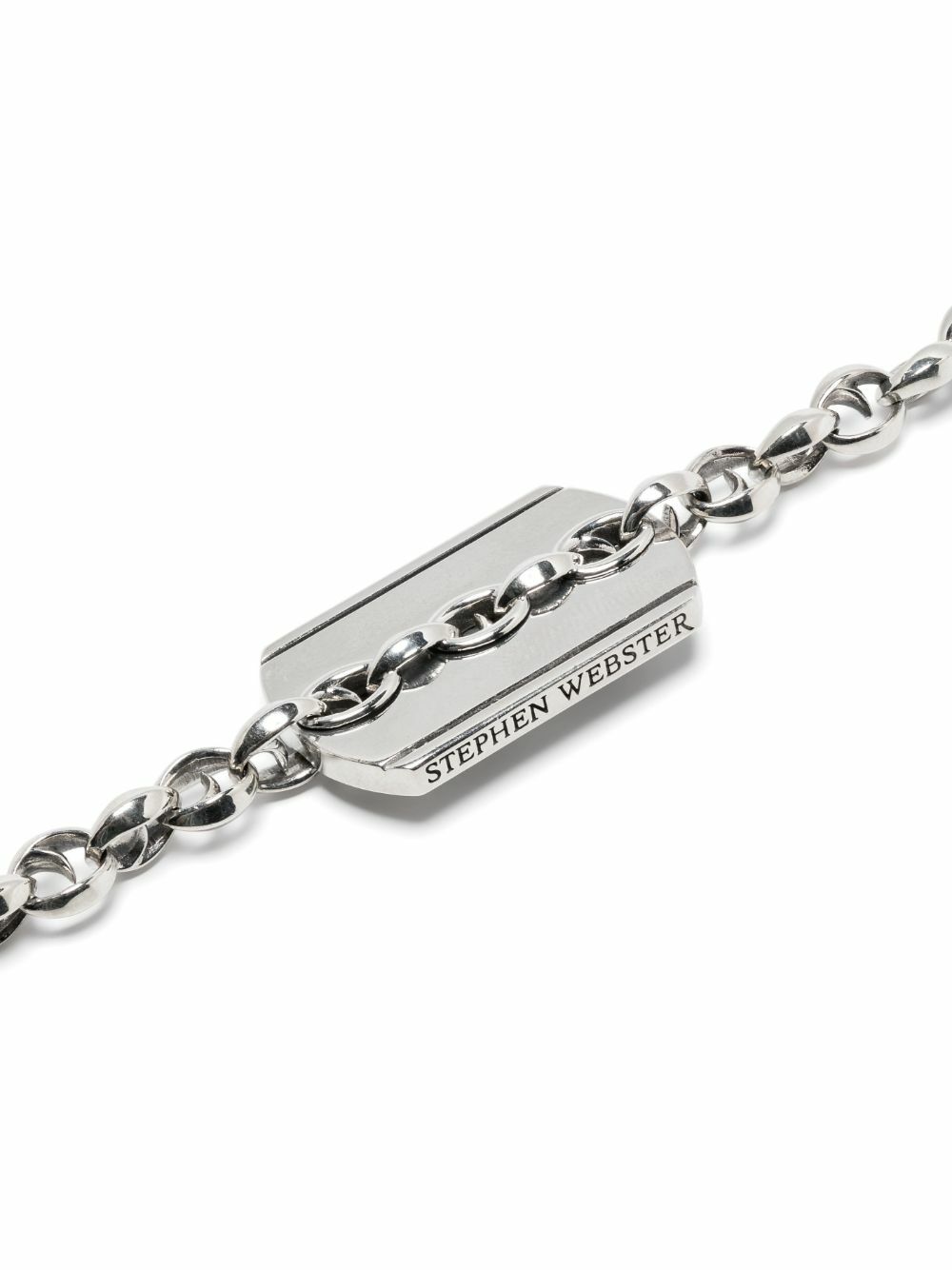 Stephen Webster Sterling Silver Inline Razer Tag Necklace