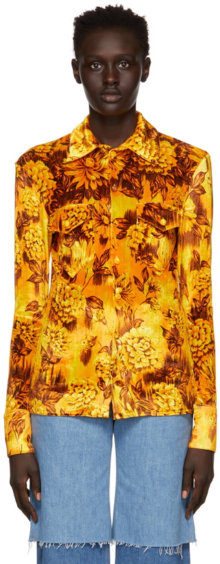 Photo: Kwaidan Editions Yellow Printed Velour Shirt