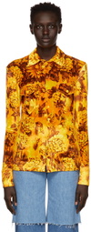 Kwaidan Editions Yellow Printed Velour Shirt