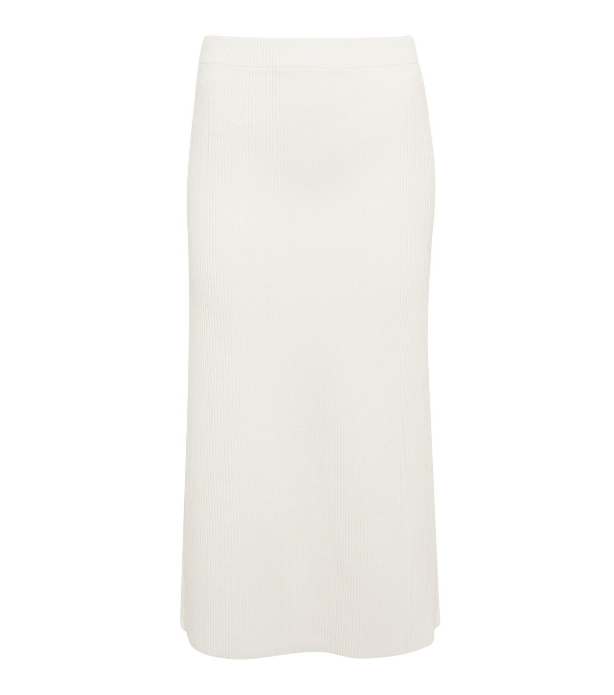 Yellow Ribbed Viscose Knit Skirt