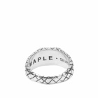 Maple Men's Quilted Signet Ring in Silver