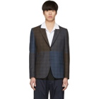 Stella McCartney Navy and Brown Check Blazer