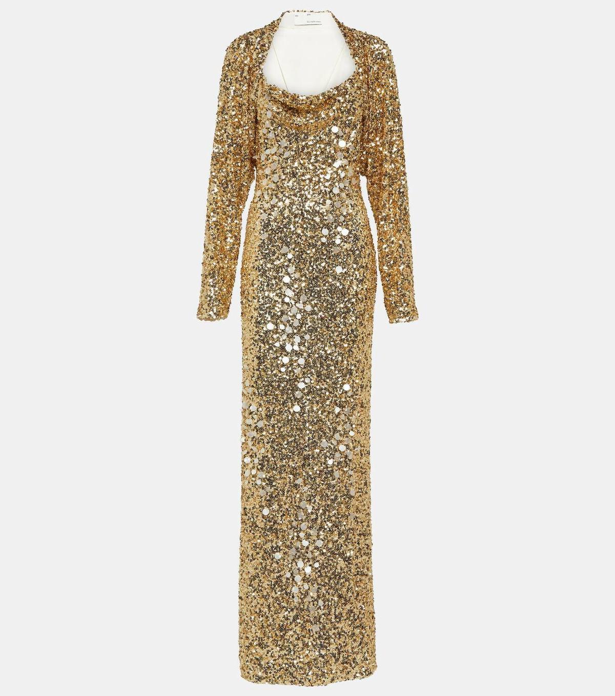 Xu Zhi Gold sequined gown