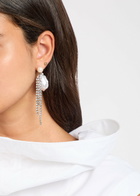 Completedworks Embellished Pearl and Rhodium-plated Drop Earrings - One Size