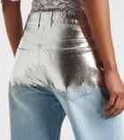 Rabanne Metallic wide-leg jeans
