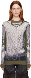 Y/Project Green & Khaki Jean Paul Gaultier Edition Sweater
