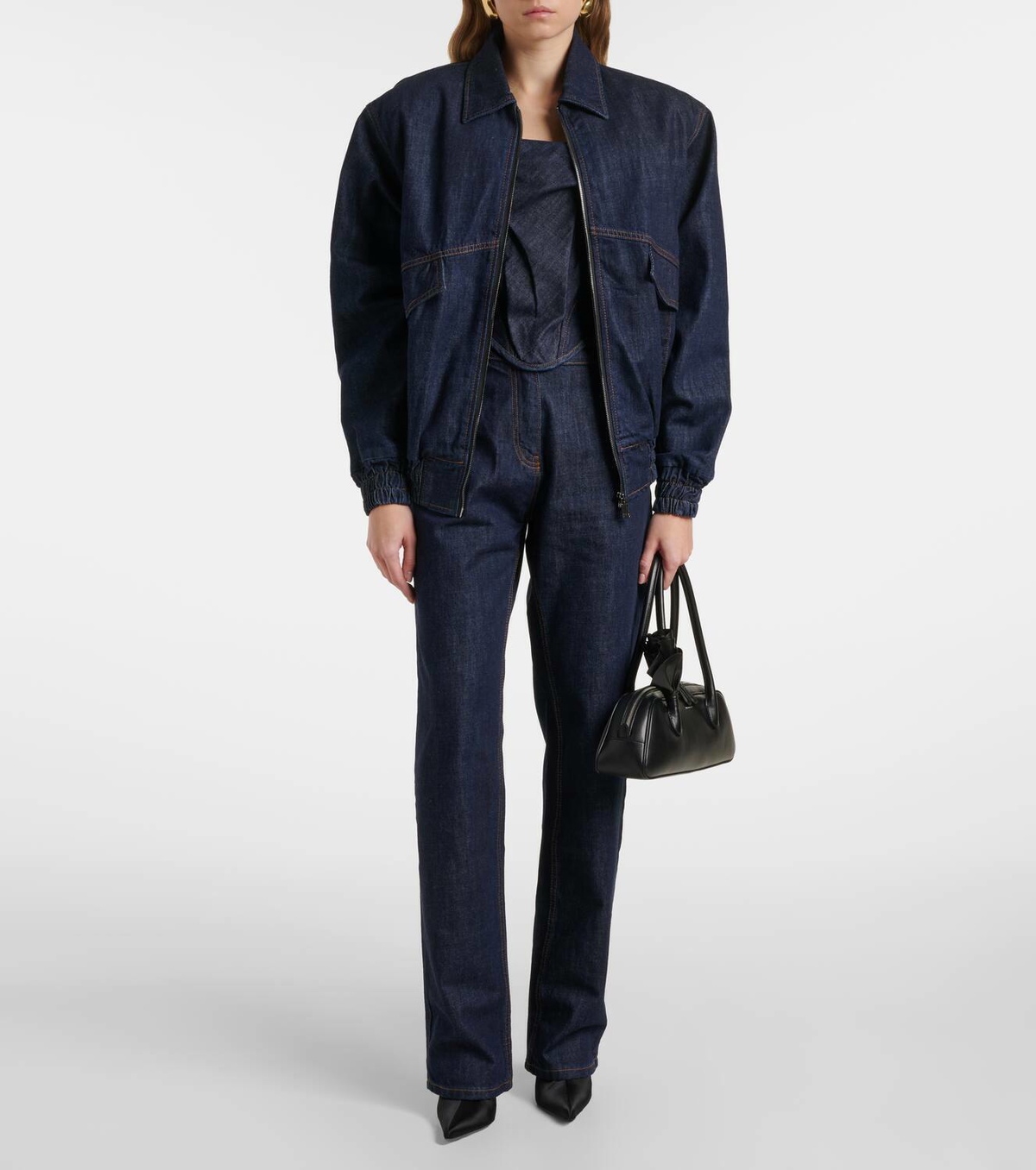 Magda Butrym RE25 denim corset top