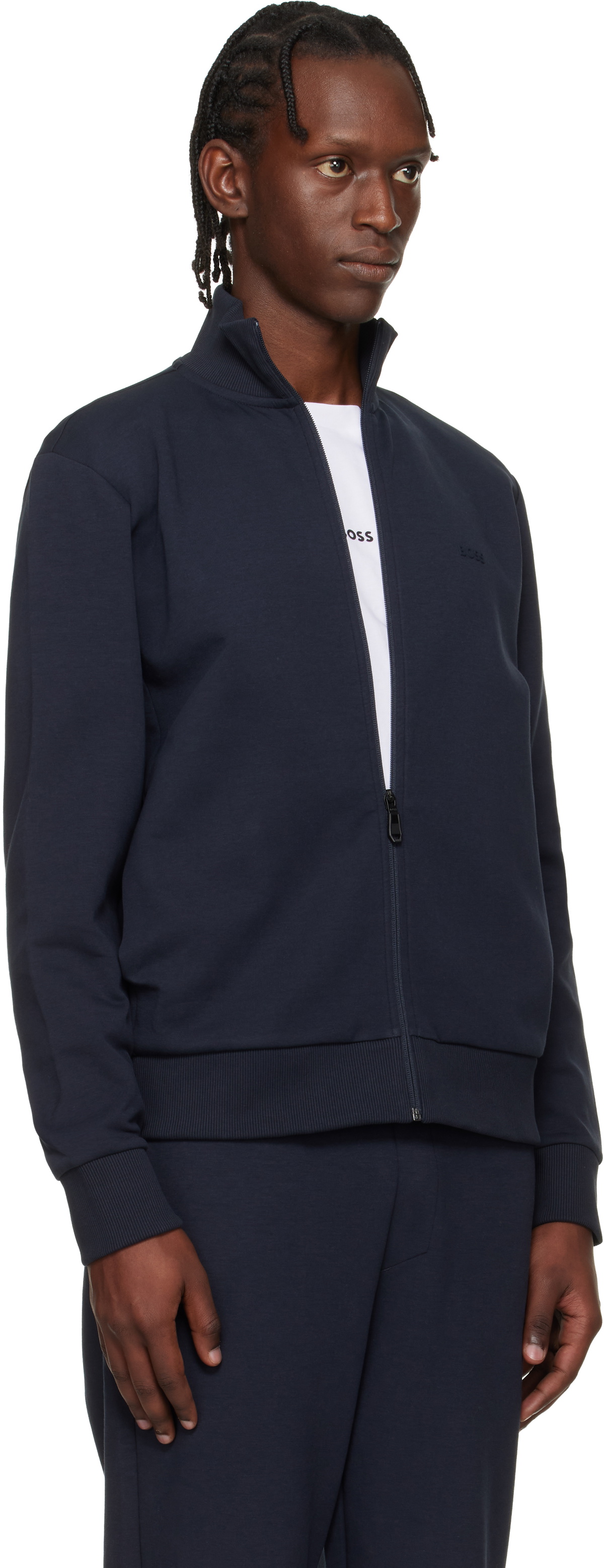BOSS Navy Zip Sweatshirt
