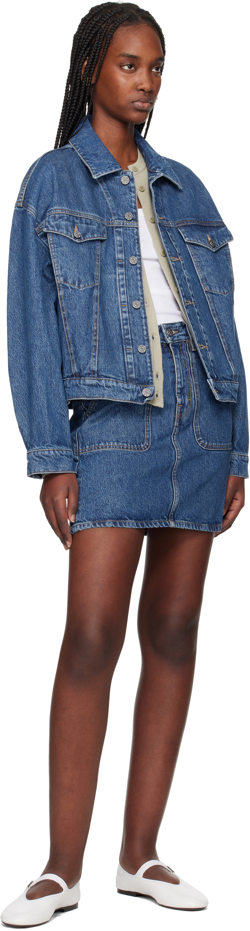 Filippa K Blue Patch Pocket Denim Miniskirt