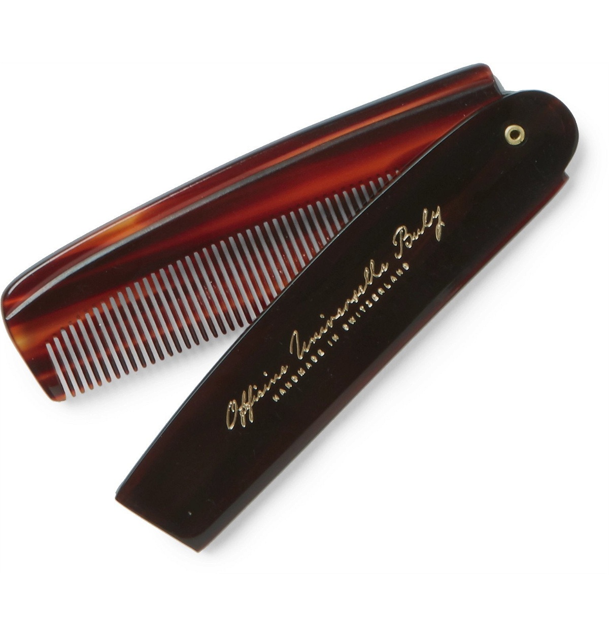 Buly 1803 - Horn-Effect Acetate Folding Comb - Red Buly 1803
