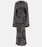 Rabanne Embellished caped gown