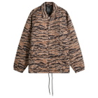 Taion Men's Down Coach Jacket in Black/Gold Tiger Camo