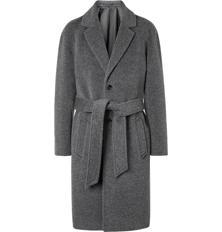 Photo: Mr P. - Belted Brushed Virgin Wool and Alpaca-Blend Coat - Gray