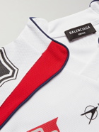 BALENCIAGA - Oversized Logo-Print Mesh T-Shirt - White
