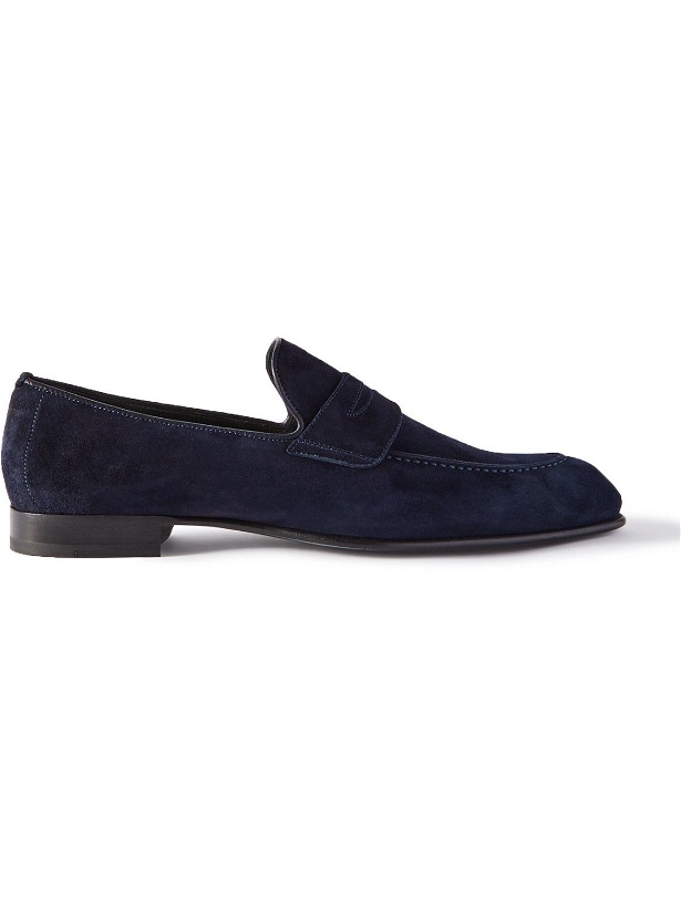 Photo: Brioni - Suede Penny Loafers - Blue