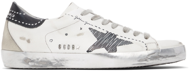 Photo: Golden Goose White & Black Super-Star Classic Sneakers