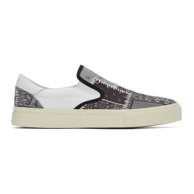 Photo: Amiri Grey Bandana Reconstruction Slip-On Sneakers