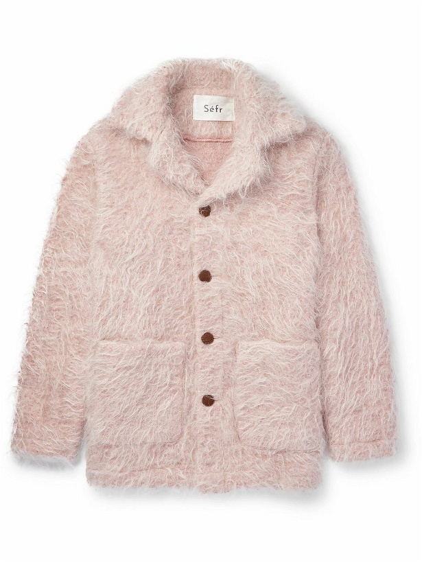 Photo: Séfr - Morrison Brushed Wool and Mohair-Blend Jacket - Pink