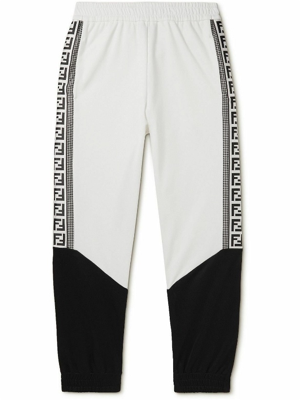 Photo: Fendi - Tapered Panelled Jersey Sweatpants - White