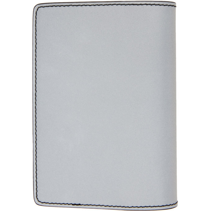 美品 Off-White オフホワイト パスポートケース シルバー リフレクター Off-White Silver Quote Passport Holder Off-White