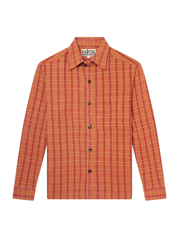 Photo: Kartik Research - Pataudi Checked Handwoven Cotton Shirt - Red
