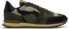 Valentino Garavani Khaki Camouflage Rockrunner Sneakers