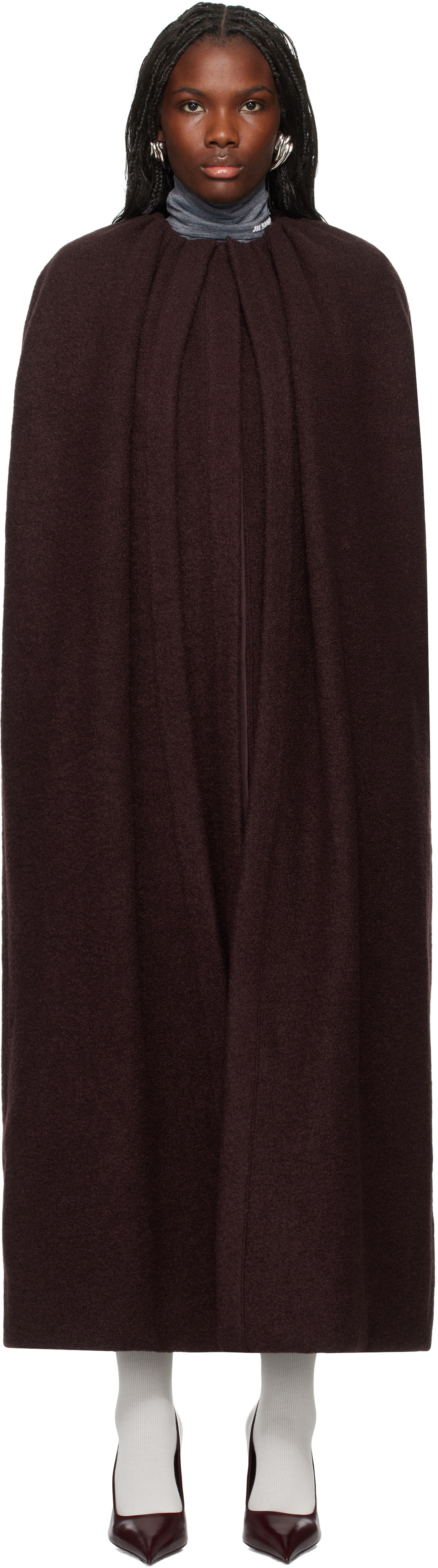 Jil Sander Off-White Wool Cape Jil Sander