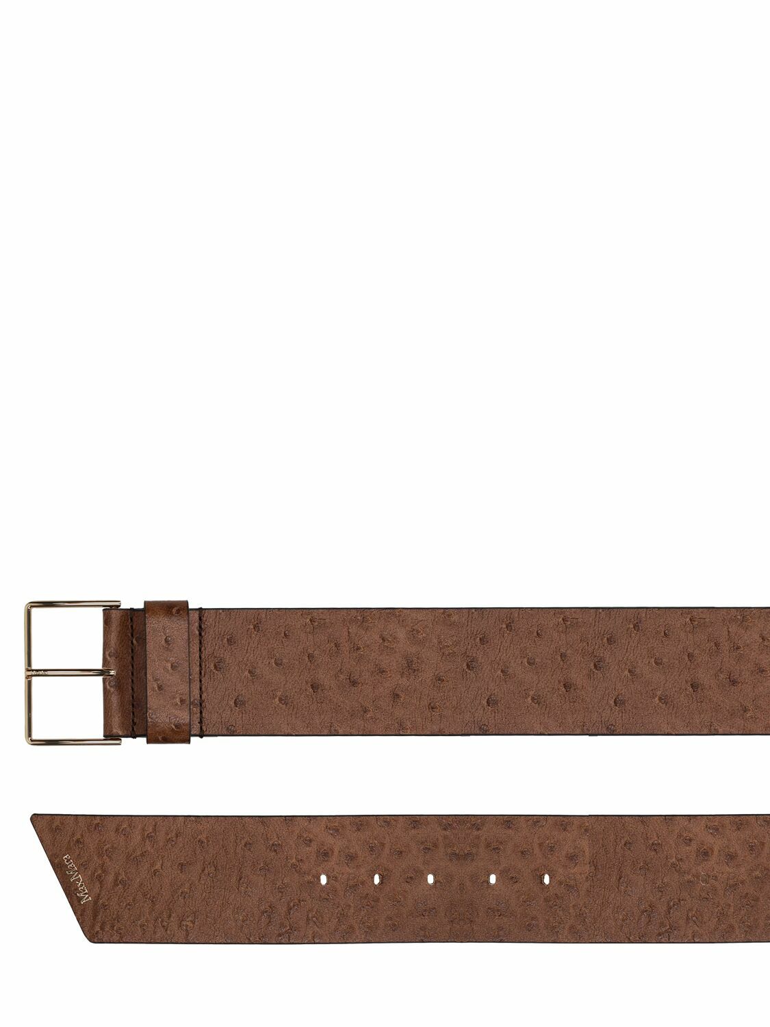 MAX MARA - 6cm Ostrich Embossed Leather Belt Max Mara display picture 2