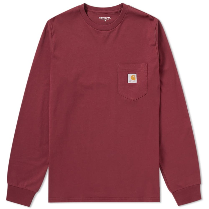 Photo: Carhartt Long Sleeve Pocket Tee Burgundy