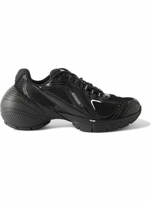 Photo: Givenchy - TK-MX Mesh, Rubber and Faux Leather Sneakers - Black