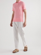 120% - Slim-Fit Linen-Jersey Polo Shirt - Pink