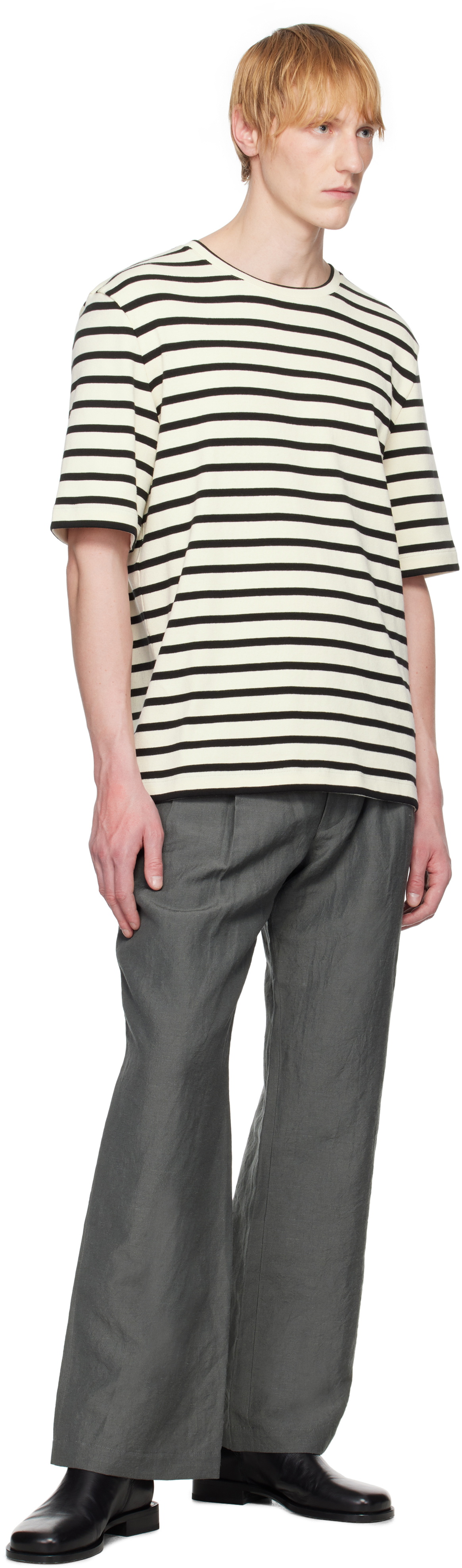 N.Hoolywood Gray Tucked Trousers