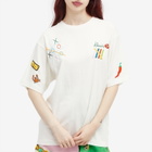 Alemais Women's Players Embroidered T-Shirt in Cream
