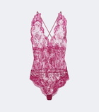 Saint Laurent Sheer cotton-blend lace bodysuit