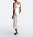 Magda Butrym Lace-trimmed silk satin slip dress