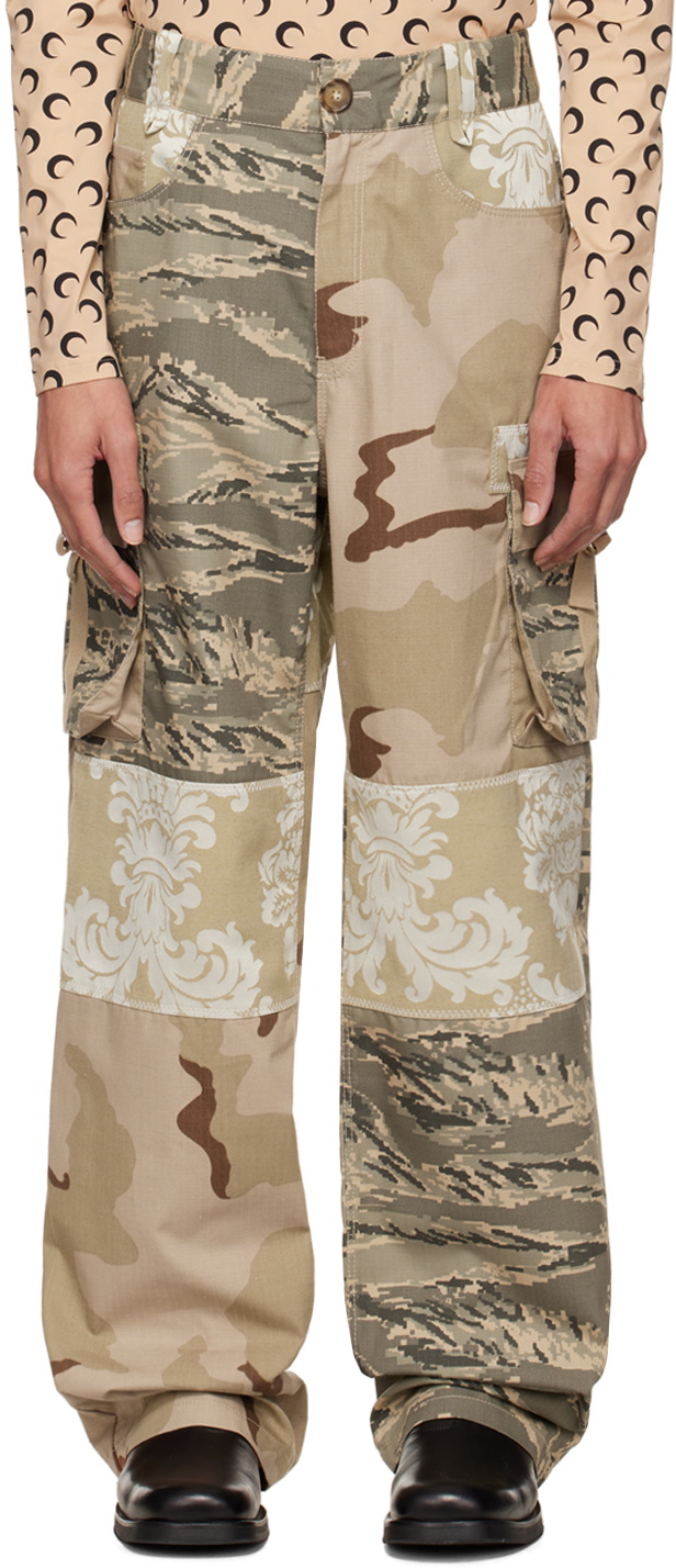 BLEACH CARGO PANTS W / BELT / DESERT
