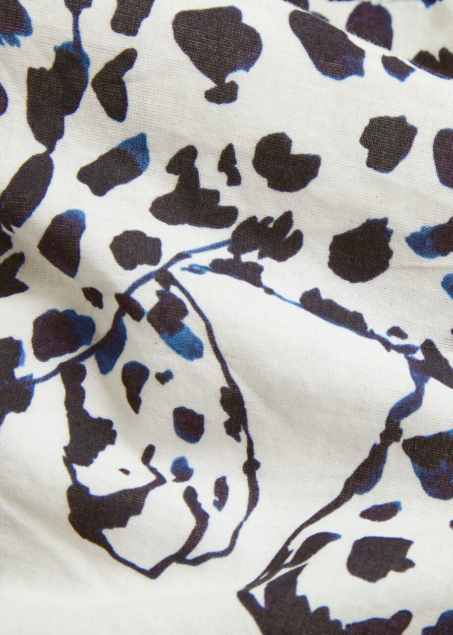 Desmond & Dempsey Jag Printed Cotton Pyjama set Cream